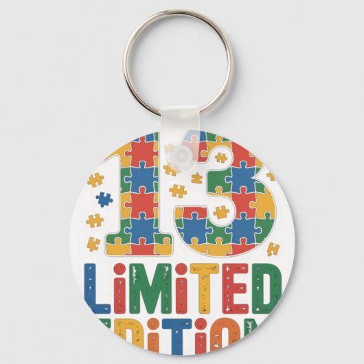 Birthday 13 Year Old Autism Awarenes キーホルダー (正面)