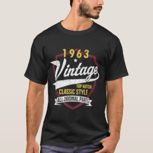 Birthday 60 Vintage 1963 Birthday Decorations 60th Tシャツ