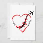 Birthday Airplane Heart Airline Flight Attendant シーズンカード (正面)