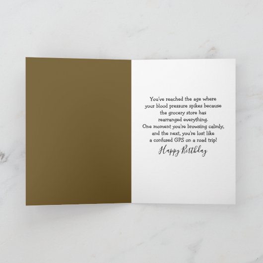 Birthday Angry Ground Hog Grocery Shopper カード (内部)