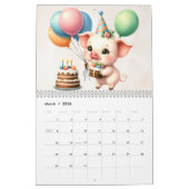 Birthday Animal Friends 2026 Calendar 12 Months カレンダー (3月 2026)
