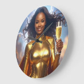 Birthday & Anniversary Superhero ラージ壁時計 (傾斜)