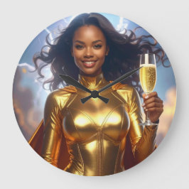 Birthday & Anniversary Superhero ラージ壁時計