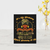 Birthday Aquarius Queen Camo Black Woman African Z カード (黄色い花)