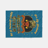 Birthday Aquarius Queen Camo Black Woman African Z フリースブランケット (正面(横))