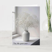 Birthday Baby's Breath Bouquet In White Jug カード (正面)