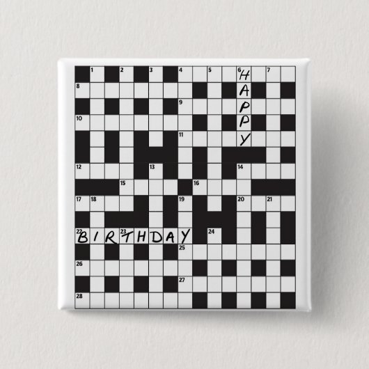 Birthday badge - For crossword lovers 缶バッジ (正面)