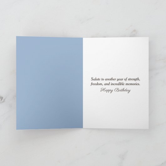 Birthday Bald Eagle With American Flag カード (内部)