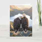 Birthday Bald Eagles Overlooking a Valley カード (正面)