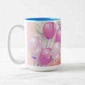 Birthday Balloons Celebration Mug ツートーンマグカップ (左)