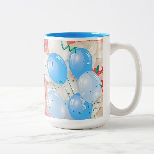 Birthday Balloons Celebration Mug ツートーンマグカップ (右)