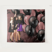 Birthday Balloons Gothic Party Backdrop タペストリー (正面(横))