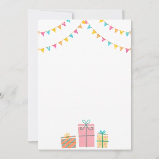 Birthday Balloons Party Invitations Announcement 招待状 (正面)