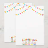 Birthday Balloons Party Invitations Announcement 招待状 (正面/裏面)