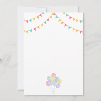 Birthday Balloons Party Invitations Announcement 招待状