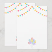 Birthday Balloons Party Invitations Announcement 招待状 (正面/裏面)