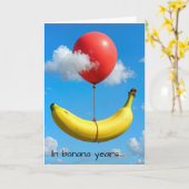Birthday Banana With Red Balloon カード (黄色い花)