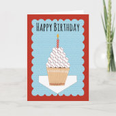 Birthday Baseball Cupcake with Bats and Balls カード (正面)