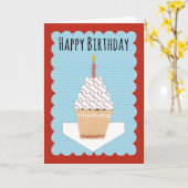 Birthday Baseball Cupcake with Bats and Balls カード (黄色い花)