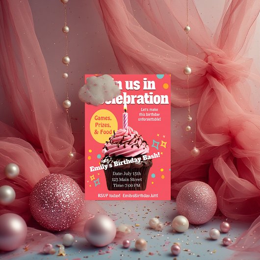 Birthday Bash! Celebration Design – Party Gift  招待状