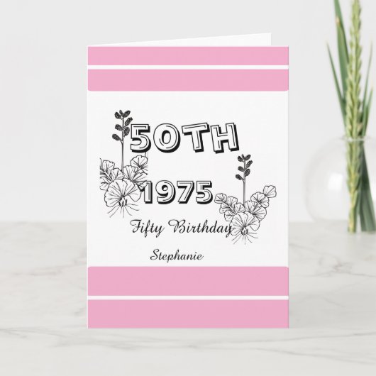 Birthday Bash Personalized 50th milestone birthday カード (正面)