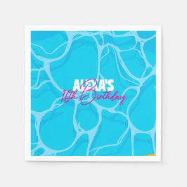 Birthday Bday Pool Party スタンダードカクテルナプキン