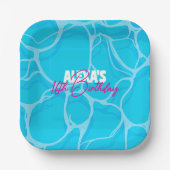 Birthday Bday Pool Party ペーパープレート (正面)