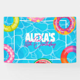 Birthday Bday Pool Party 横断幕
