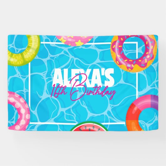 Birthday Bday Pool Party 横断幕 (横)