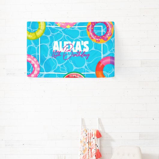 Birthday Bday Pool Party 横断幕 (インサイチュ)