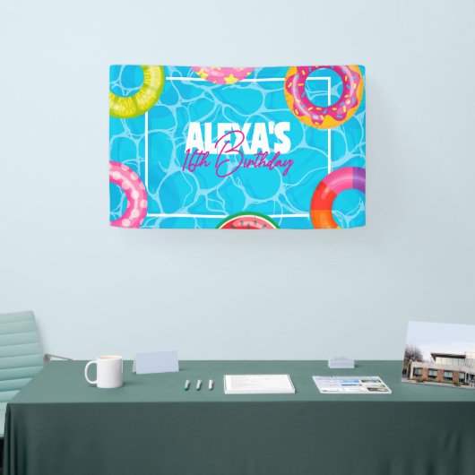 Birthday Bday Pool Party 横断幕 (トレードショー)
