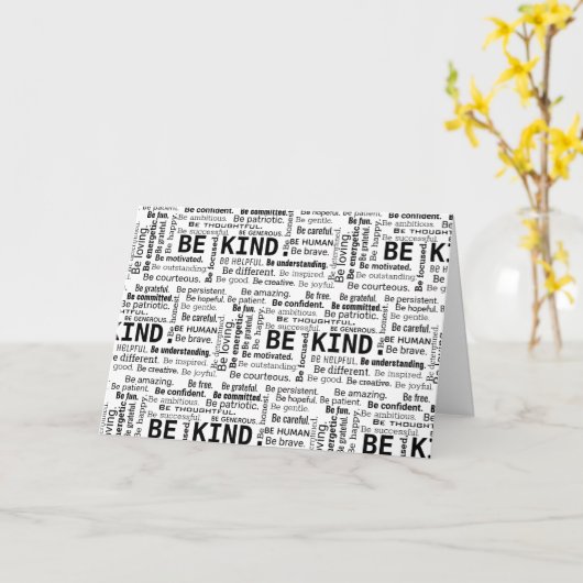 Birthday Be Kind Word Cloud カード (黄色い花)