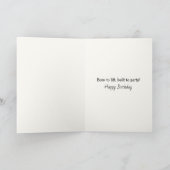 Birthday Bear Lifting Weights In a Sunny Forest カード (内部)