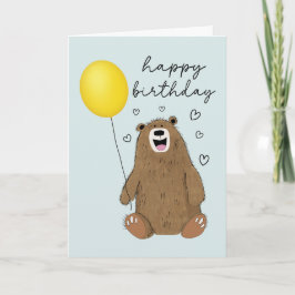 Birthday Bear with Balloon カード