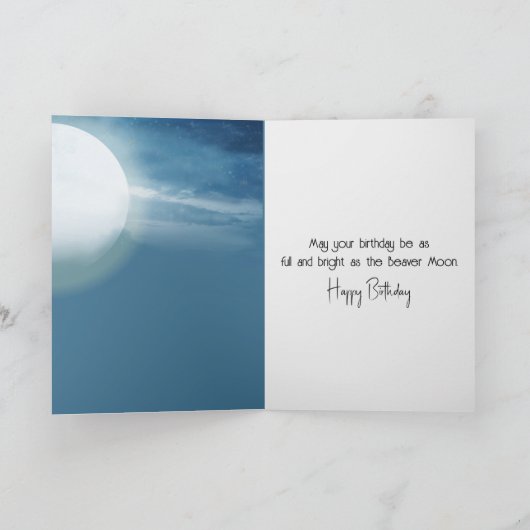 Birthday Beaver Moon カード (内部)