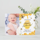 Birthday Bee Honey Girl First Photo 招待状 (スタンド正面)