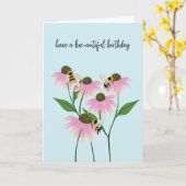 Birthday Bees and Cone Flowers カード (黄色い花)