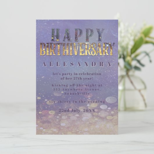 Birthday Birthiversary Unique Party Event 招待状 (スタンド正面)