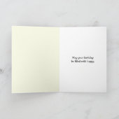 Birthday Black Bear Rolling In Autumn Leaves カード (内部)