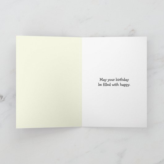 Birthday Black Bear Rolling In Autumn Leaves カード (内部)