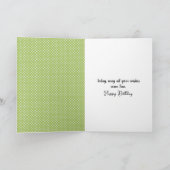 Birthday Black Cat With Dandelion On Dots カード (内部)