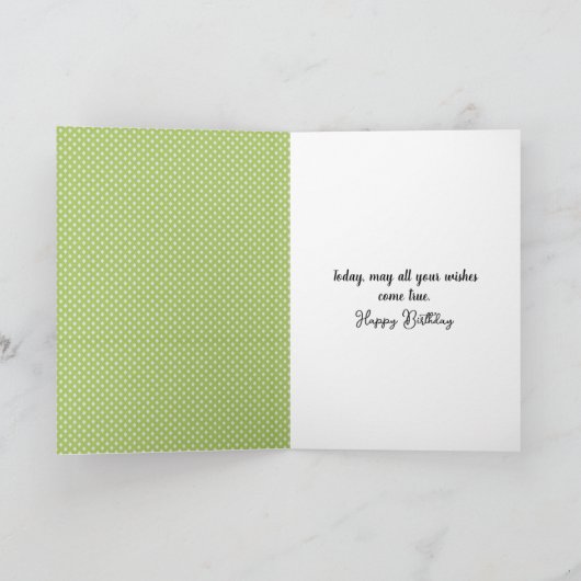 Birthday Black Cat With Dandelion On Dots カード (内部)