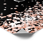 Birthday black rose gold photo welcome ポスター (角)