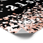 Birthday black rose gold photo welcome ポスター (角)