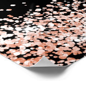 Birthday black rose gold welcome ポスター (角)