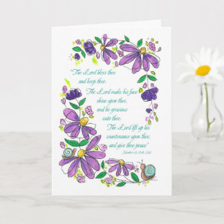 Birthday Blessings Scripture Numbers 6:24-26 カード