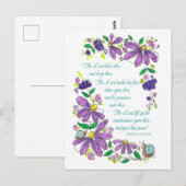 Birthday Blessings Scripture Numbers 6:24-26 ポストカード (正面/裏面)