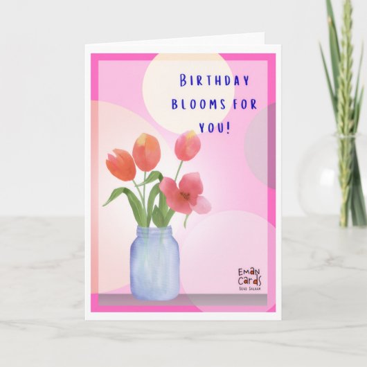Birthday Blooms Card カード (正面)