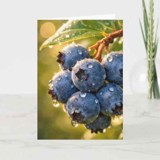 Birthday Blueberries with Raindrops カード (正面)