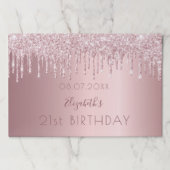Birthday blush pink glitter name paper placemat ペーパーパッド (正面)